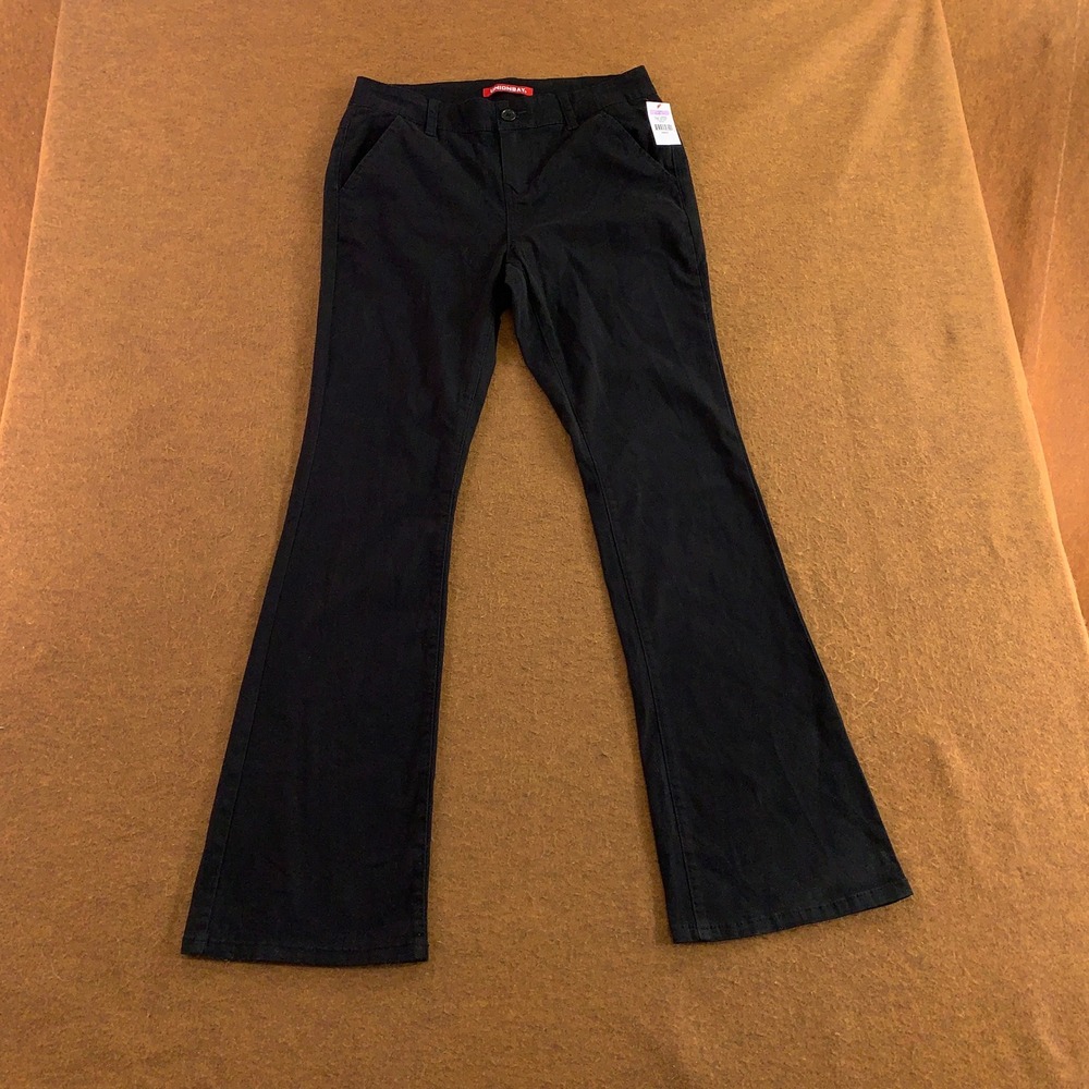 Unionbay Juniors 11 Black Heather Flare Leg Stretch Pants NWT